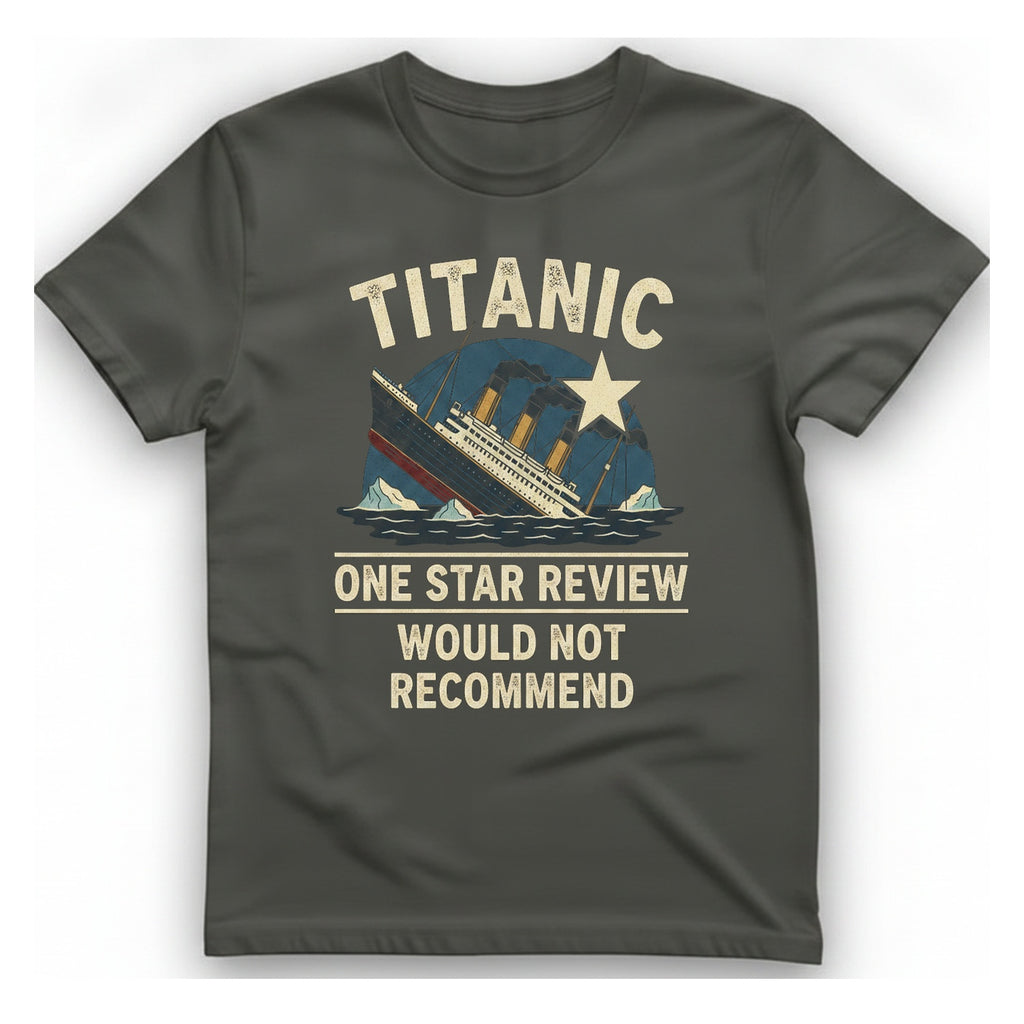 Titanic One Star Review T-Shirt - Charcoal front