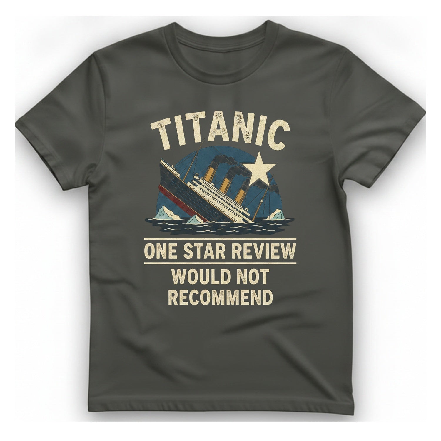 Titanic One Star Review T-Shirt - Charcoal front