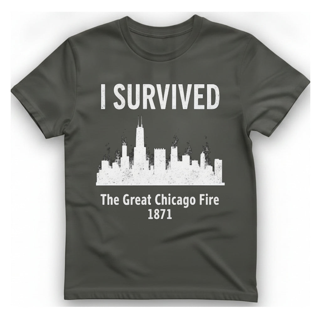 I Survived The Great Chicago T-Shirt - Charcoal front