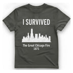 I Survived The Great Chicago T-Shirt - Charcoal front