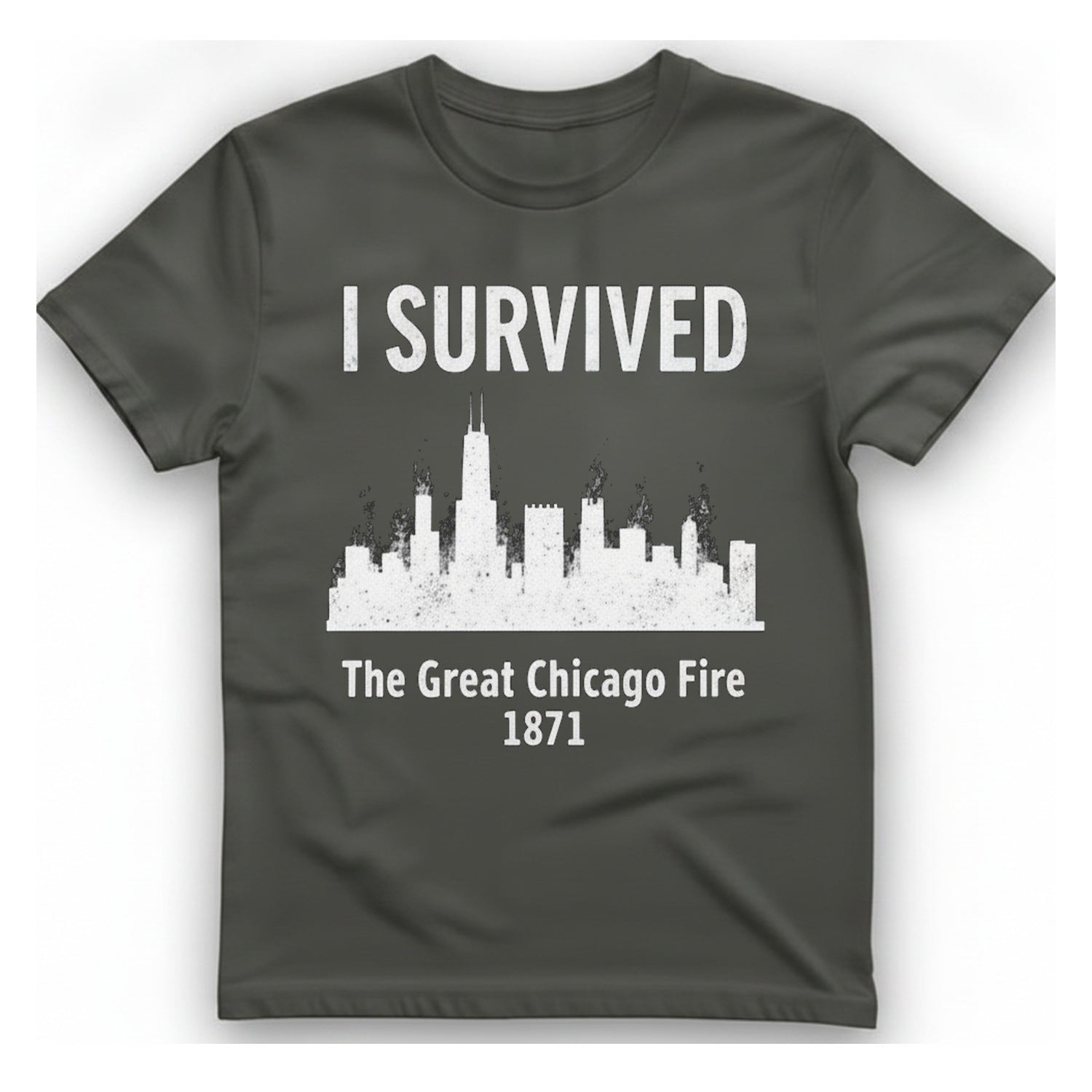 I Survived The Great Chicago T-Shirt - Charcoal front