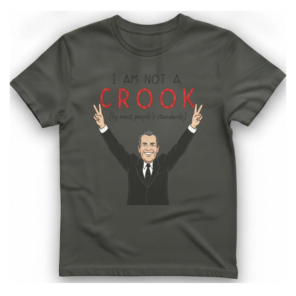 I Am Not A Crook T-Shirt - Charcoal front