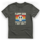 Floppy Disk Memorial T-Shirt - Charcoal front