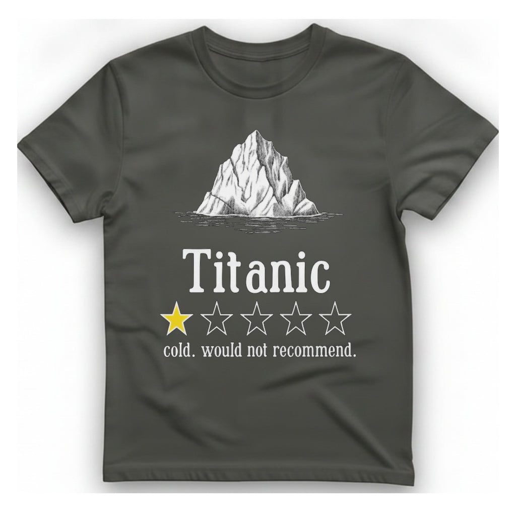 Titanic Iceberg Review T-Shirt - Charcoal front