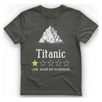 Titanic Iceberg Review T-Shirt - Charcoal front