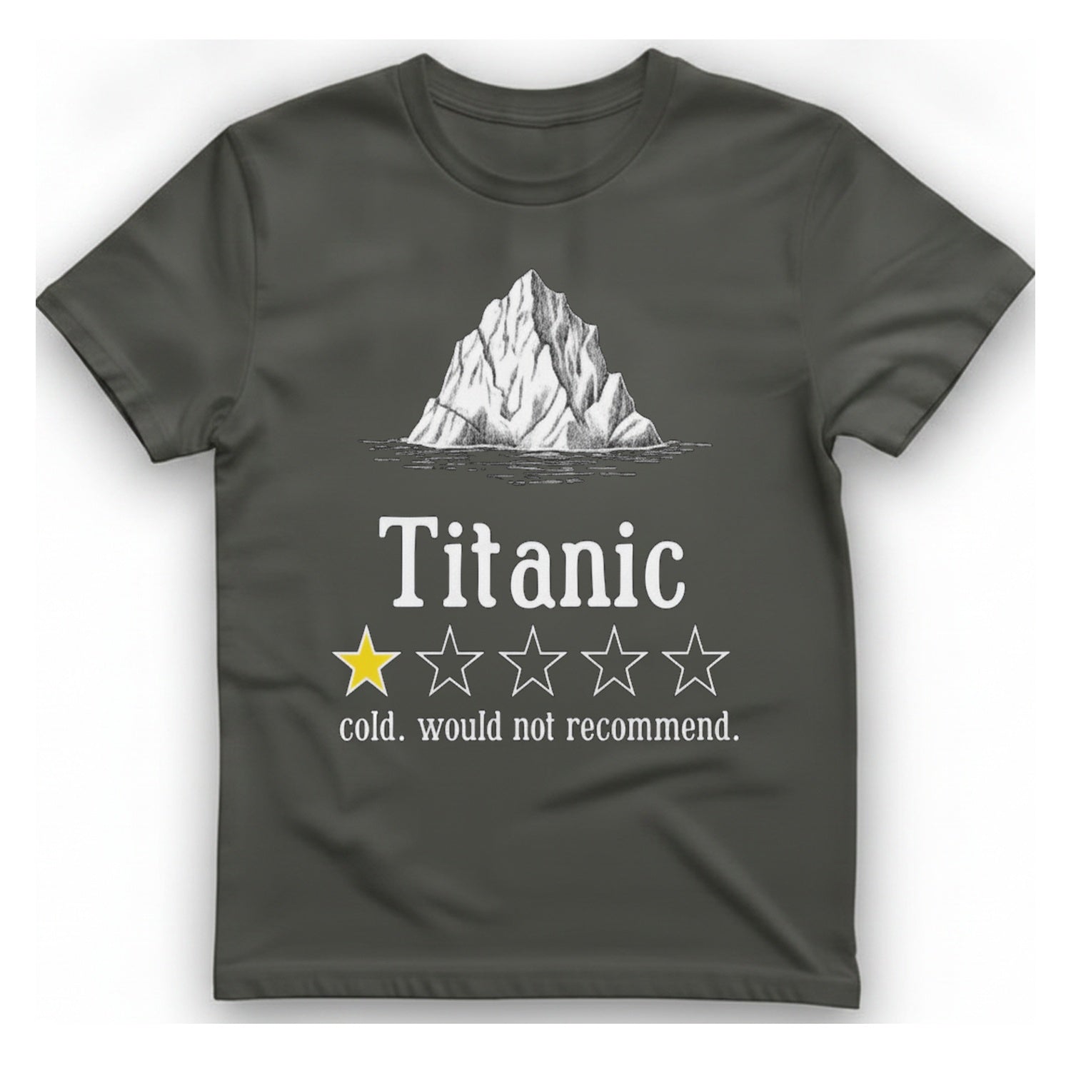 Titanic Iceberg Review T-Shirt - Charcoal front