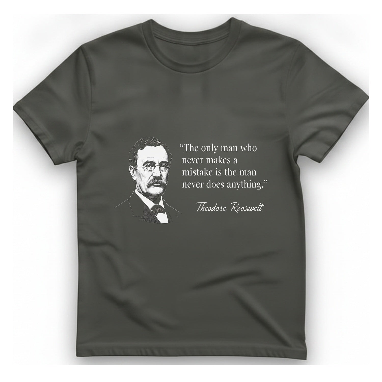The Only Man Who Never T-Shirt - Charcoal front