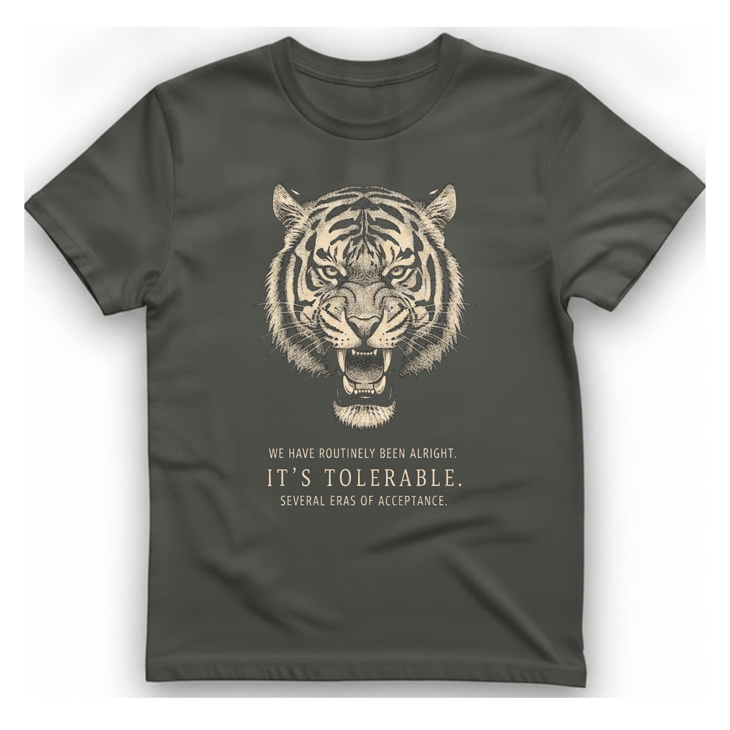 It Tolerable Tiger T-Shirt - Charcoal front