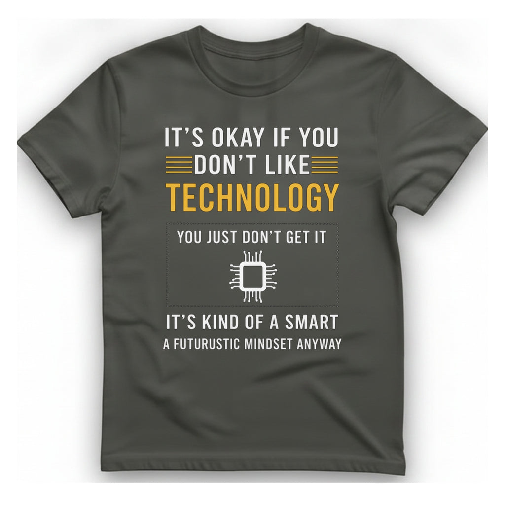 Technology Mindset Anyway T-Shirt - Charcoal front