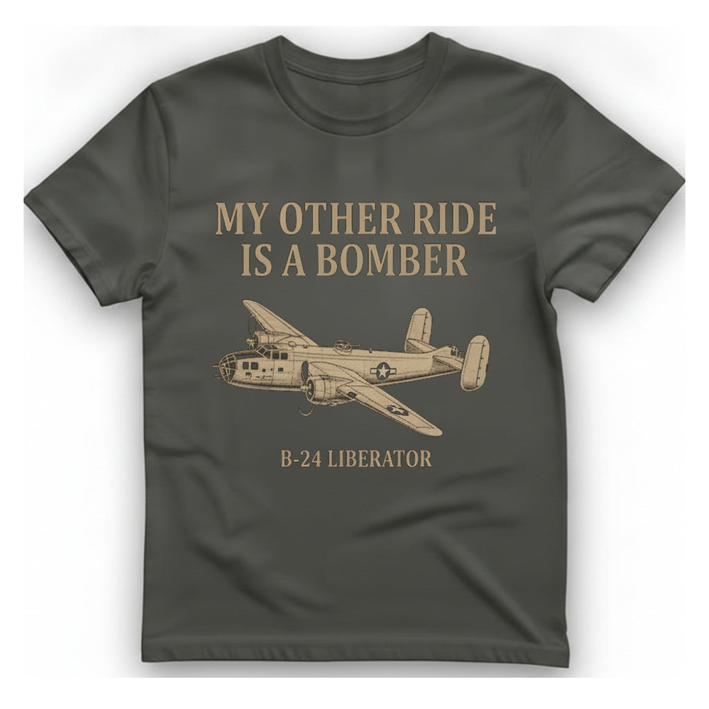 B Liberator Bomber T-Shirt - Charcoal front