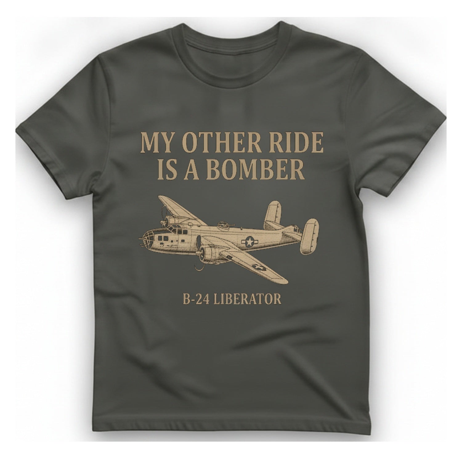 B Liberator Bomber T-Shirt - Charcoal front