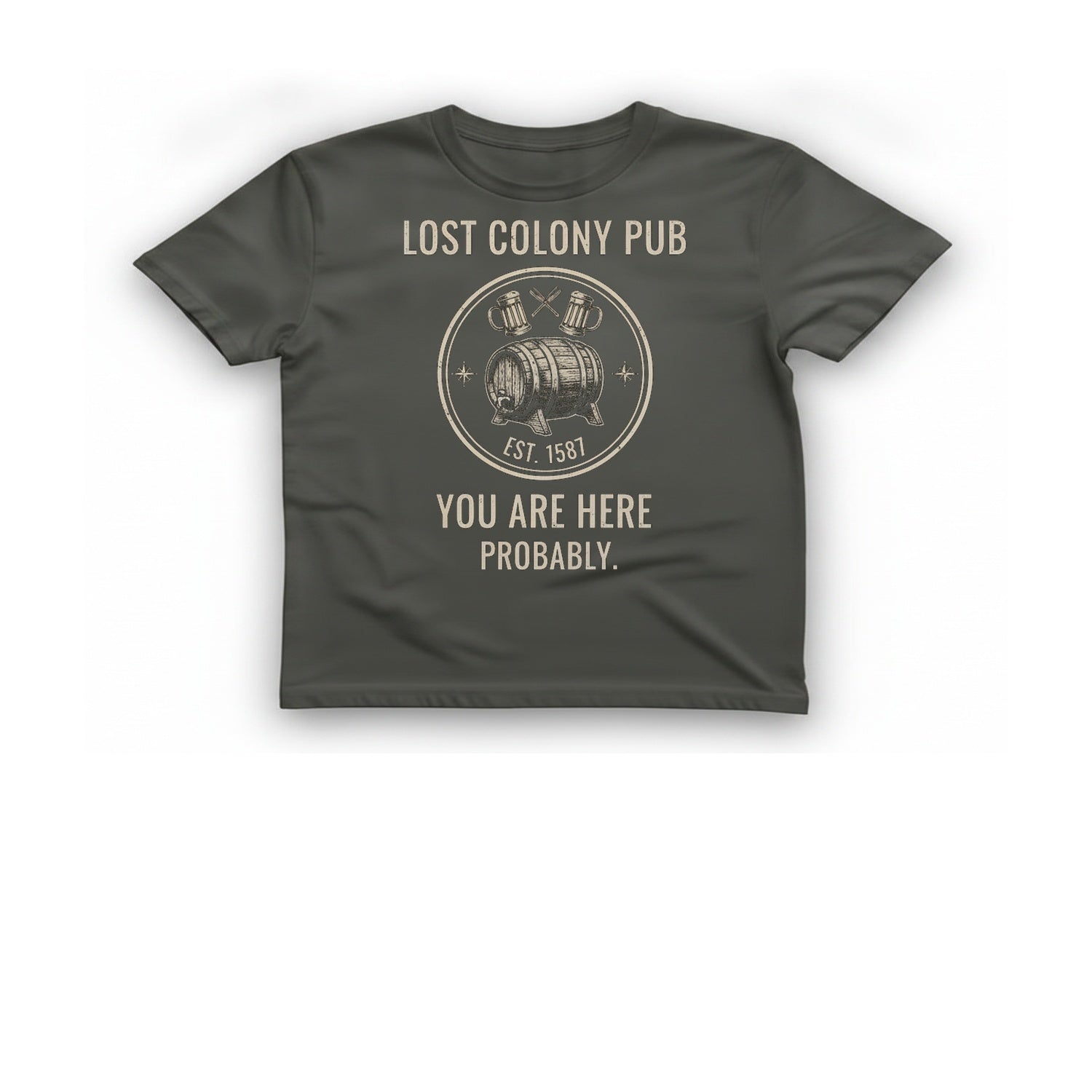 Lost Colony Pub T-Shirt - Charcoal front