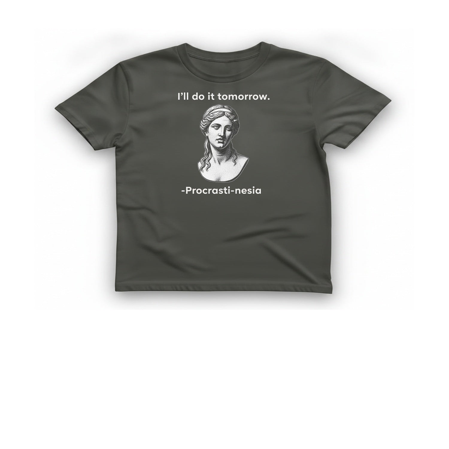 Procrasti Nesia Tomorrow T-Shirt - Charcoal front