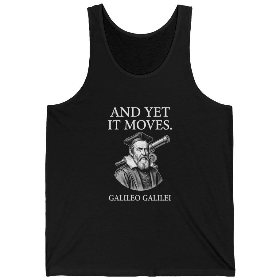 Galileo And Yet It Moves Tank Top - Black front