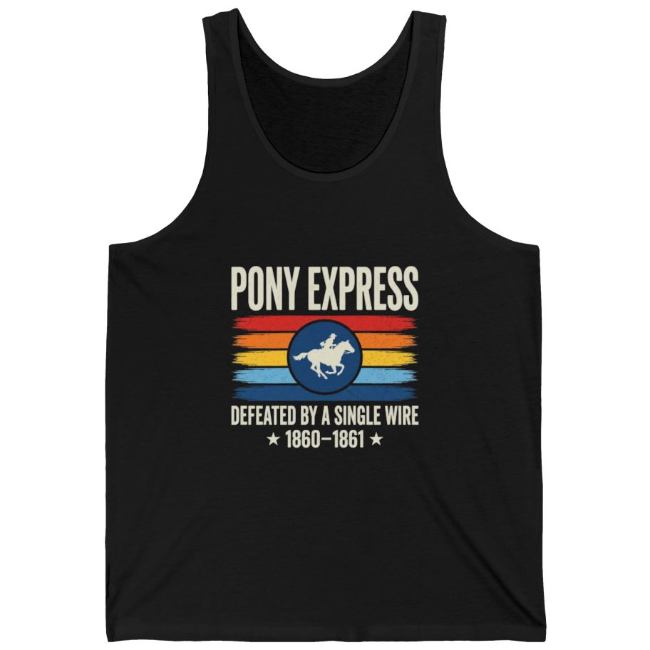 Pony Express Memorial Tank Top - Black front