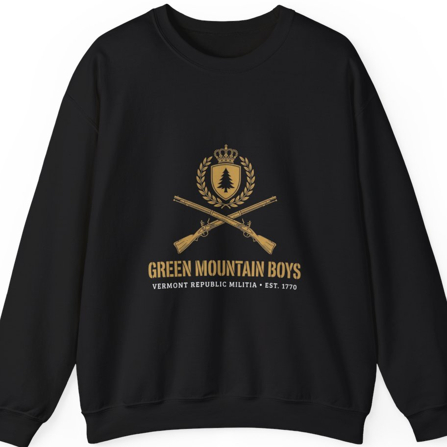 Green Mountain Boys Crest Sweatshirt - Black front