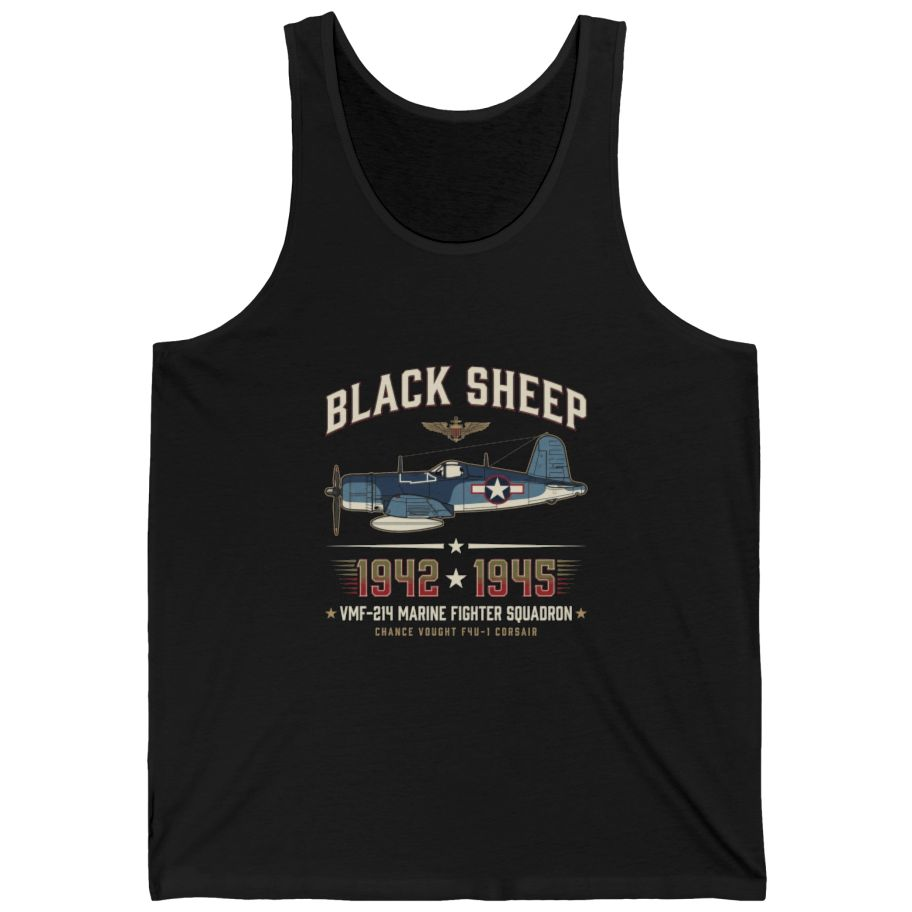 Black Sheep Squadron Crest Tank Top - Black front