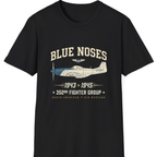 Blue Nosed Fighter Group T-Shirt - Black front