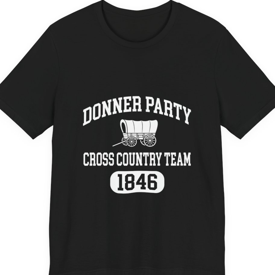 Donner Party Cross Country Team Premium Tee - Black front