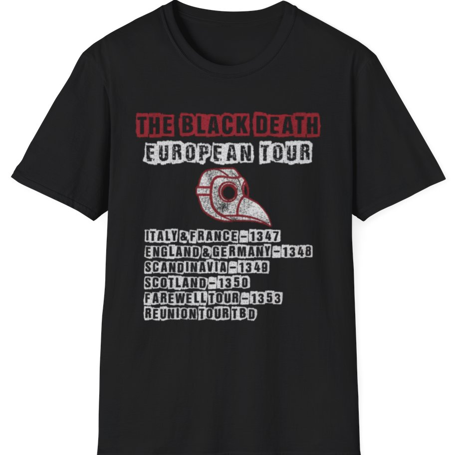 The Black Death European Tour T-Shirt - Black front