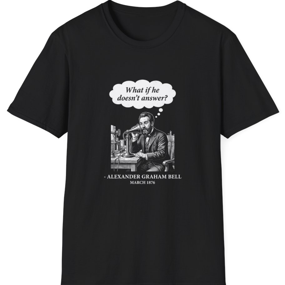 First Phone Call Panic T-Shirt - Black front