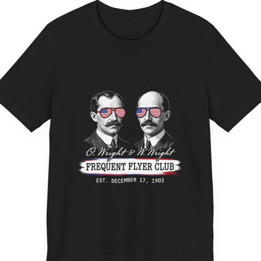 Wright Brothers Frequent Flyer Premium Tee - Black front