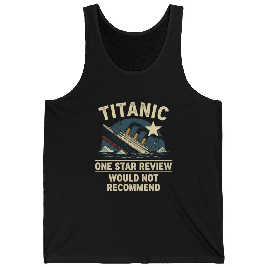 Titanic One Star Review Tank Top - Black front