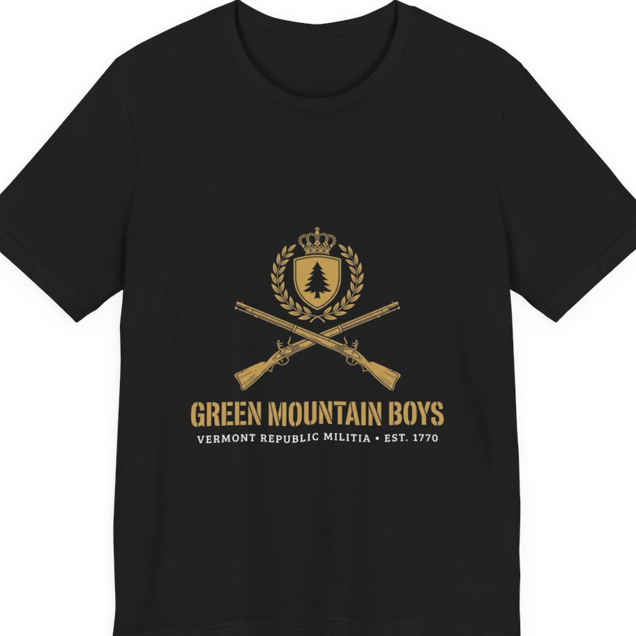 Green Mountain Boys Crest Premium Tee - Black front