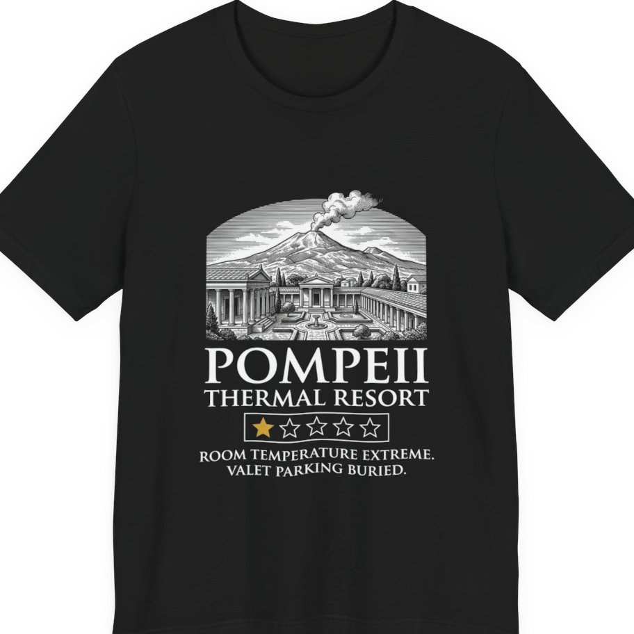 Pompeii Thermal Resort Premium Tee - Black front