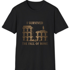 I Survived The Fall of T-Shirt - Black front