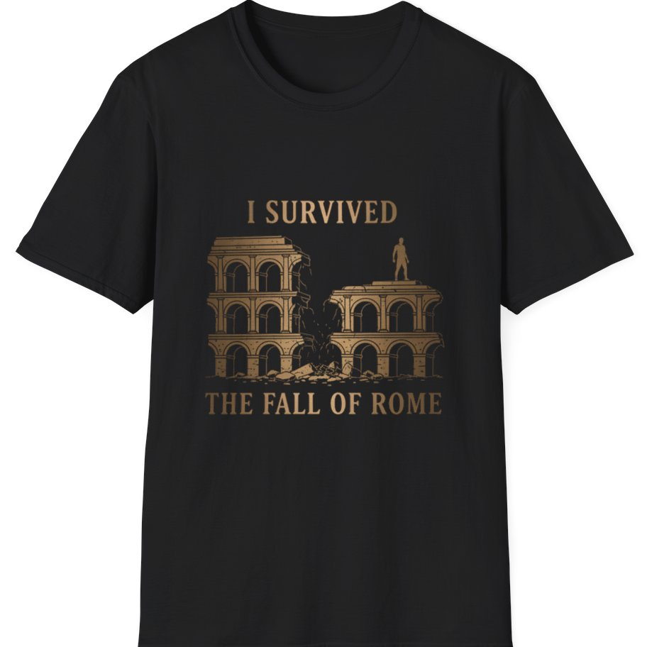 I Survived The Fall of T-Shirt - Black front