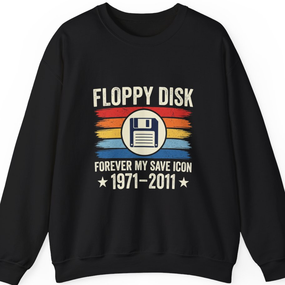Floppy Disk Memorial Sweatshirt - Black front
