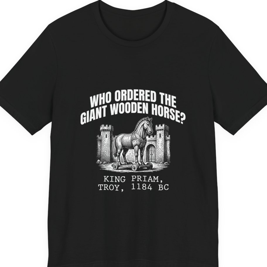 Trojan Wooden Horse Premium Tee - Black front