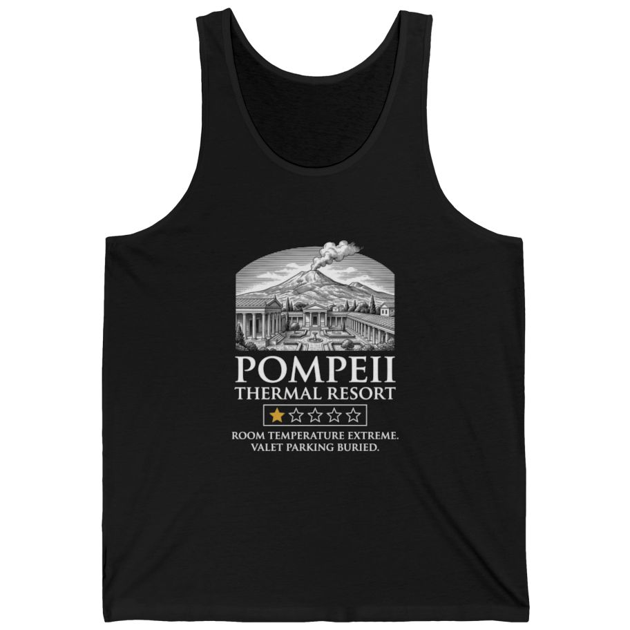 Pompeii Thermal Resort Tank Top - Black front