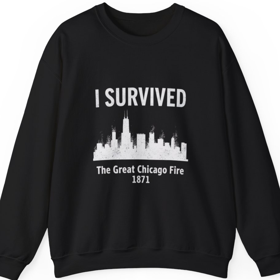 I Survived The Great Chicago Sweatshirt - Black front
