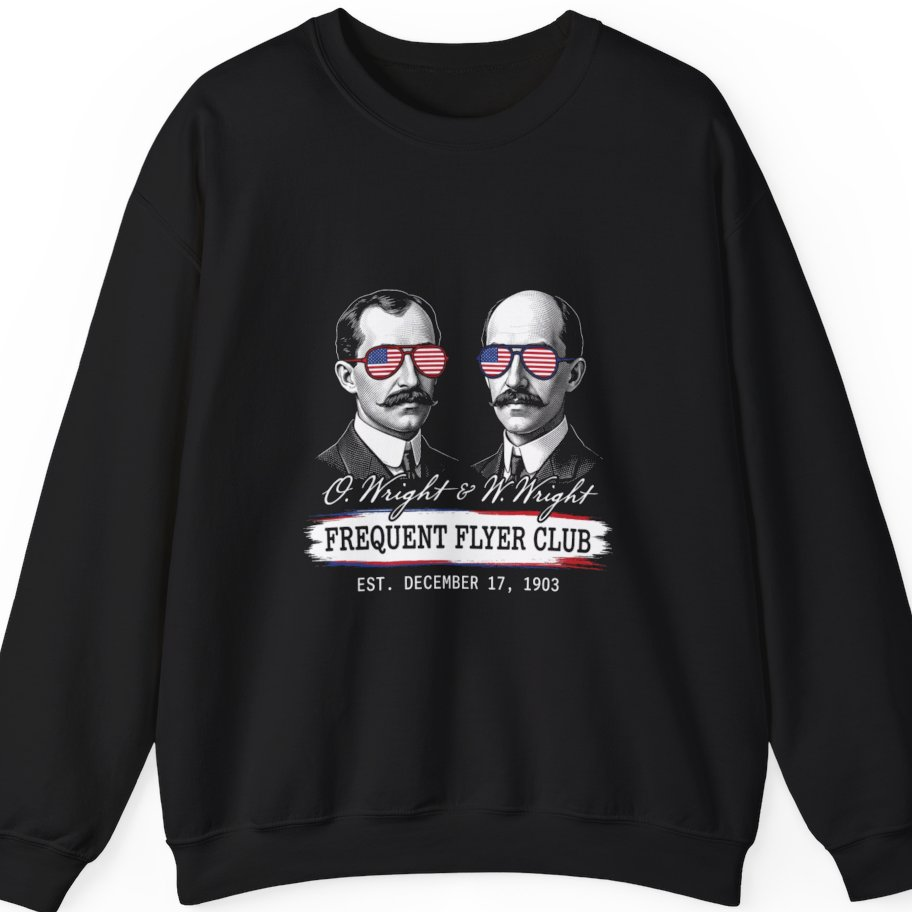 Wright Brothers Frequent Flyer T-Shirt - Black front