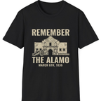 Remember the Alamo March 6th T-Shirt - Black front