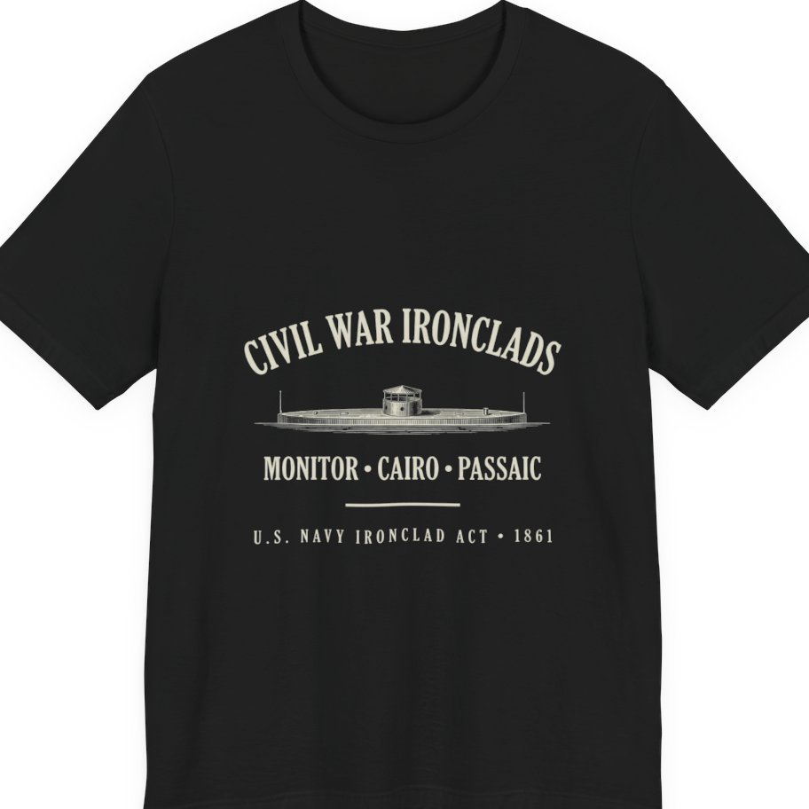 Civil War River Ironclads Premium Tee - Black front
