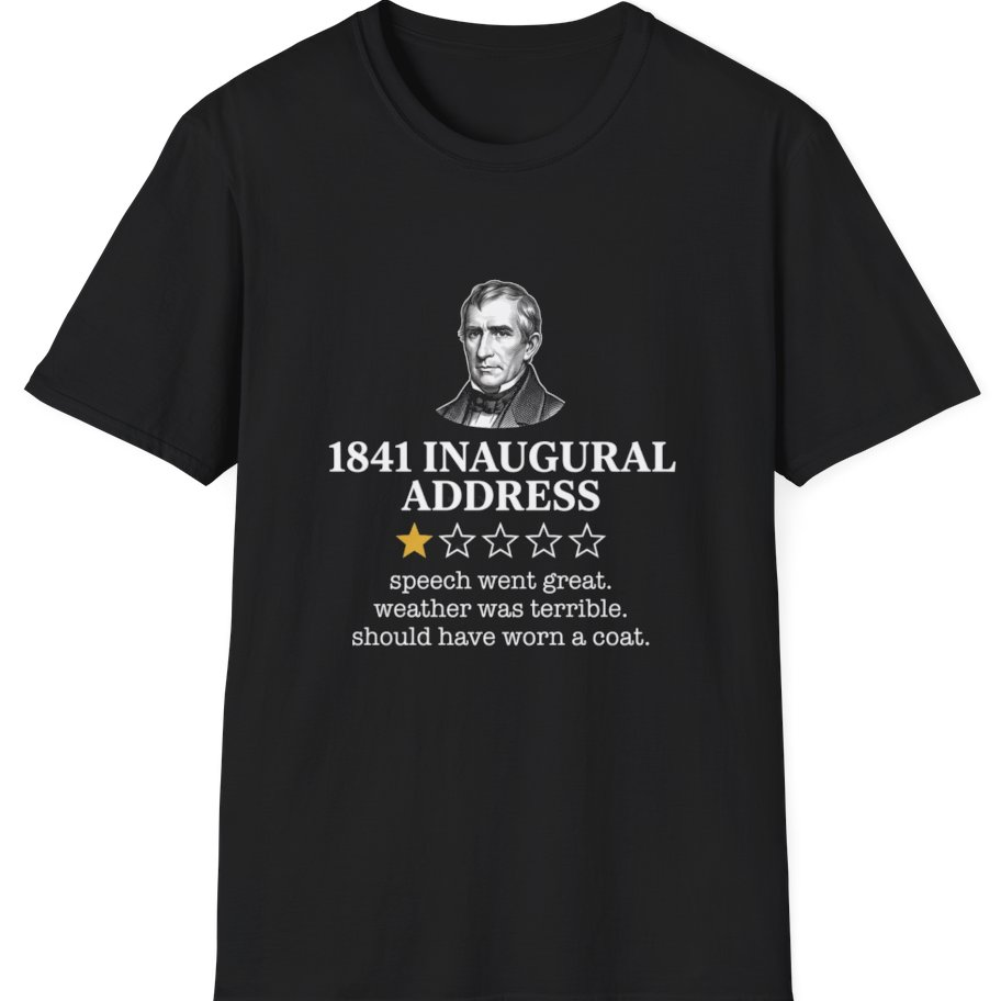 Inaugural Address Review T-Shirt - Black front