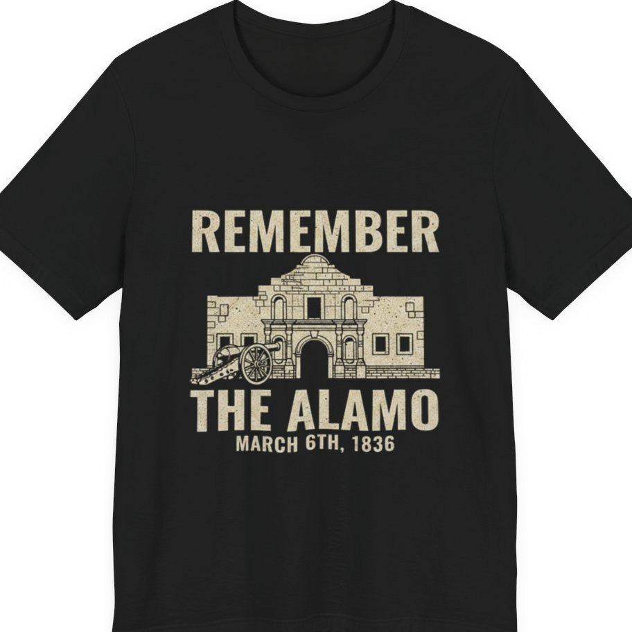 Remember The Alamo March 6Th Premium Tee - Black front