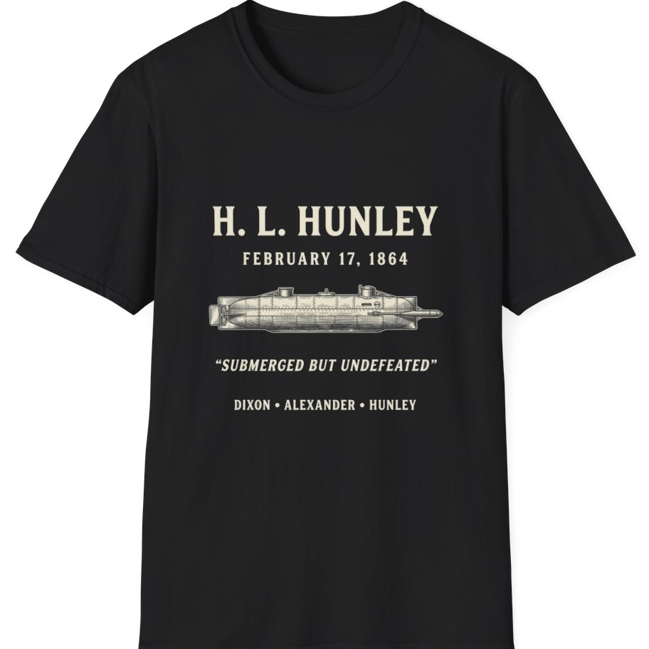 Css Hunley Submarine Memorial T-Shirt - Black front