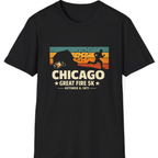 Chicago Great Fire 5K Retro T-Shirt - Black front