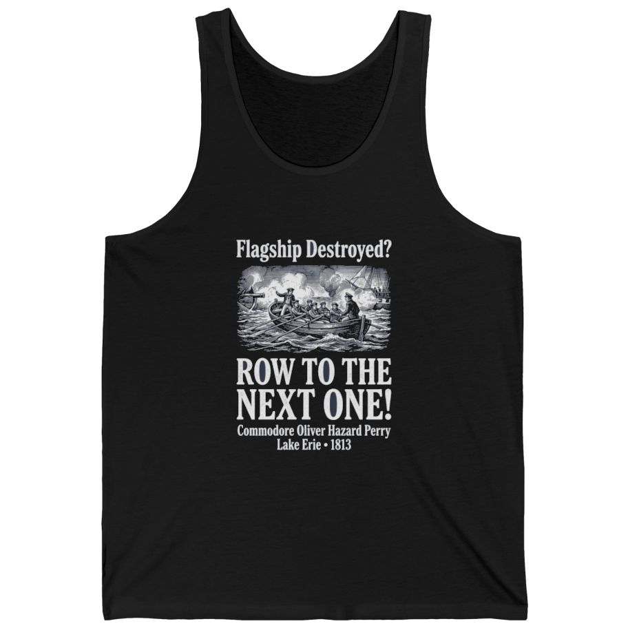 Row To The Next Ship Tank Top - Black front
