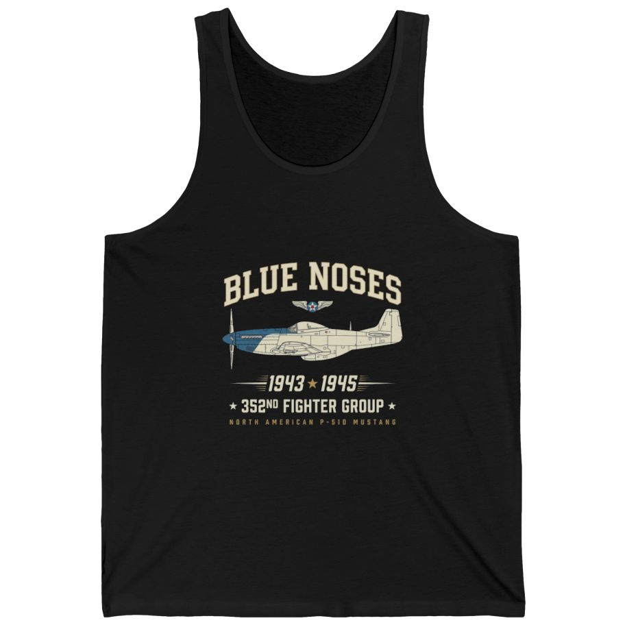 Blue Nosed Fighter Group Tank Top - Black front