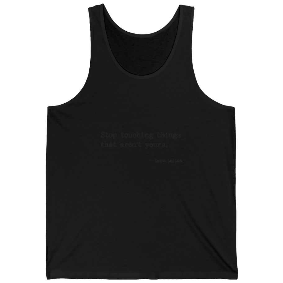 Imperialism Parental Warning Quote Tank Top - Black front