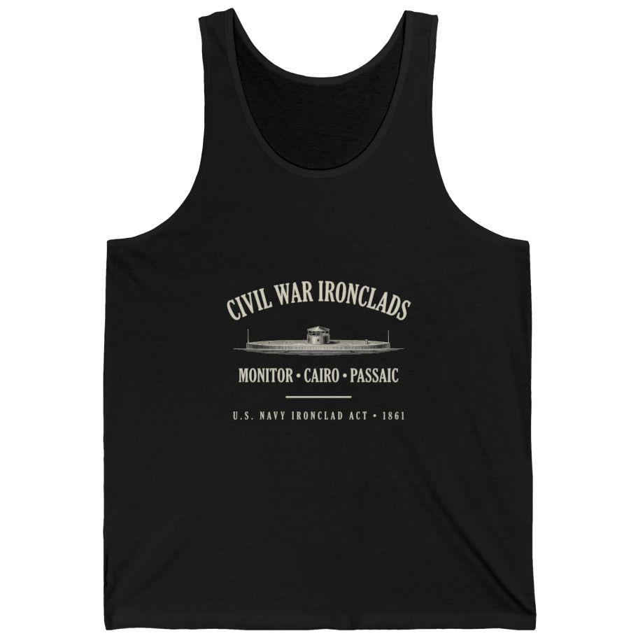 Civil War River Ironclads Tank Top - Black front