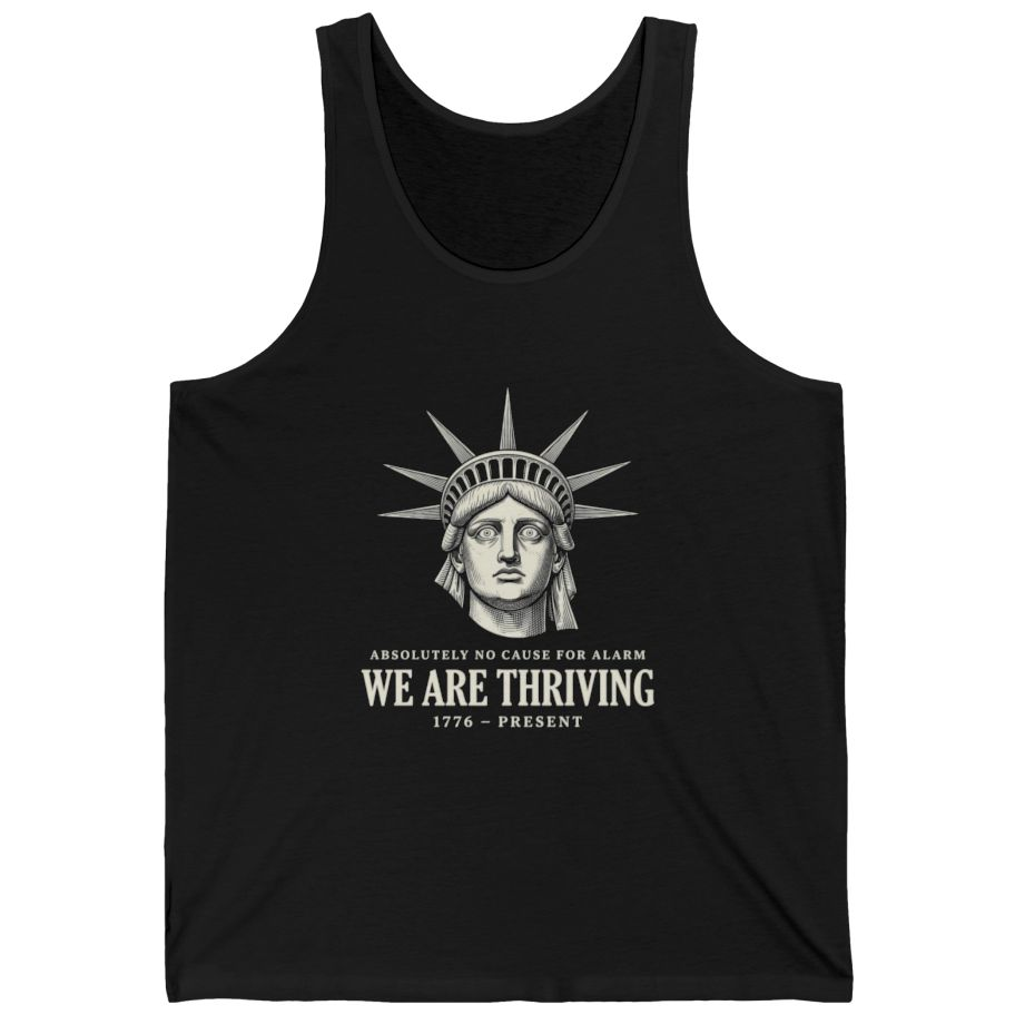 Lady Liberty We Are Thriving Tank Top - Black front