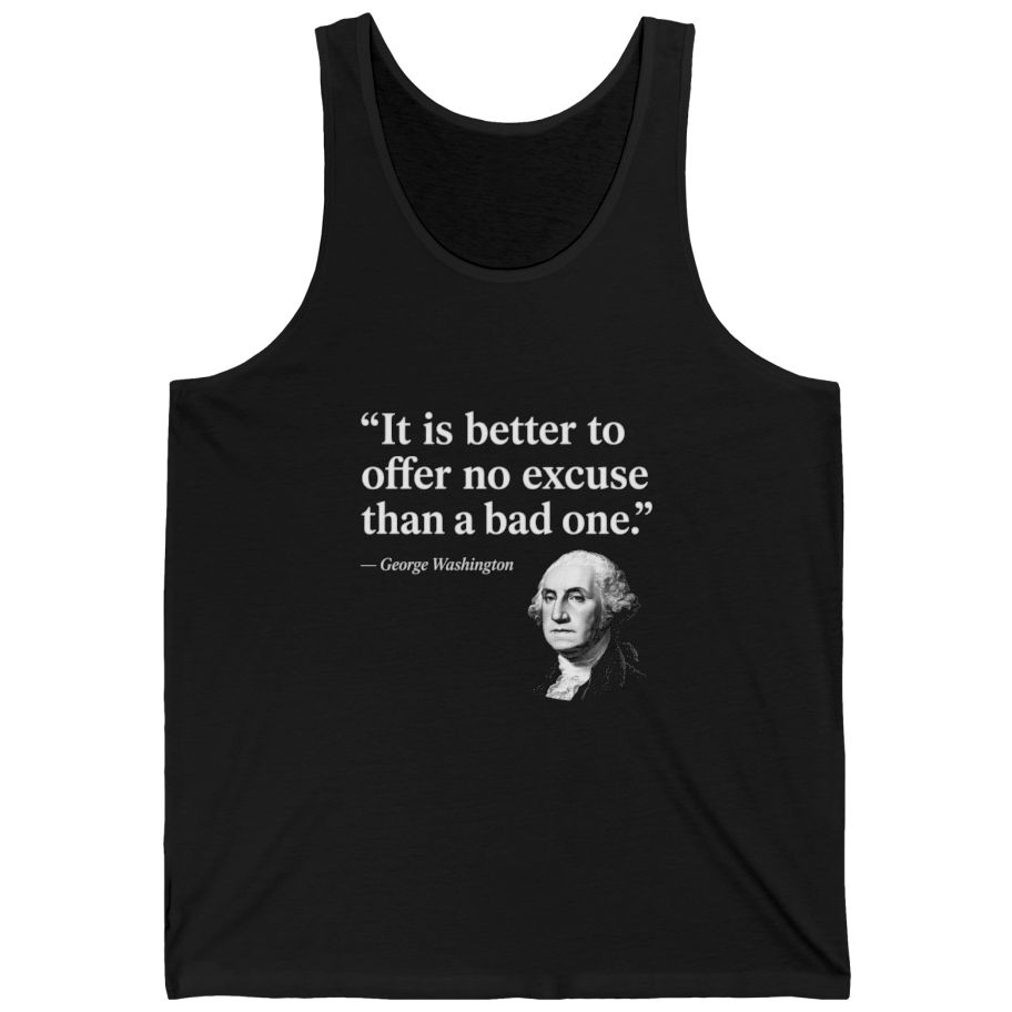 George Washington No Excuse Tank Top - Black front