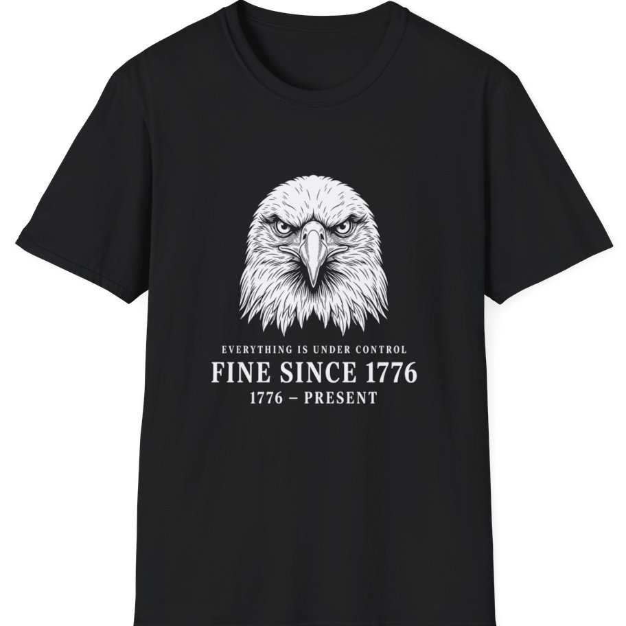 Stressed Eagle Fine Since T-Shirt - Black front