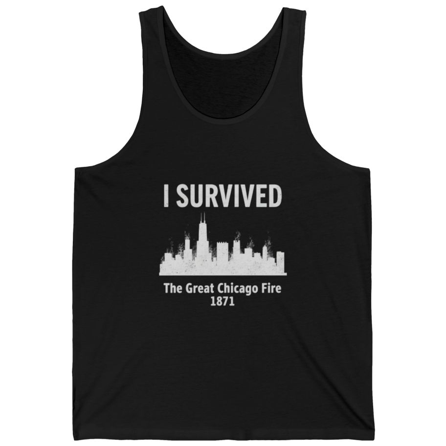 I Survived The Great Chicago Tank Top - Black front